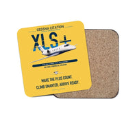 Thumbnail for Cessna Citation XLSPlus design on yellow 1 piece coaster