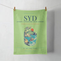 Thumbnail for Sydney Kingsford Smith Airport (SYD) design on light green towel