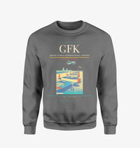Thumbnail for Grand Forks International Airport (GFK) design on gray sweatshirt