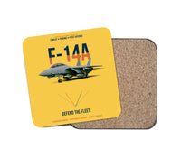 Thumbnail for F-14A Tomcat Defend The Fleet design on yellow 1 piece coaster