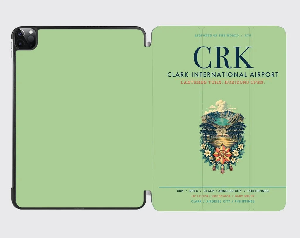 Clark International Airport (CRK) design on light green ipad tablet case