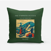 Thumbnail for VINTAGE G4421 - The Symphony On Tour - Designed Pillows design on darkgreen