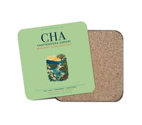 Thumbnail for Chattanooga Airport (CHA) design on light green 1 piece coaster