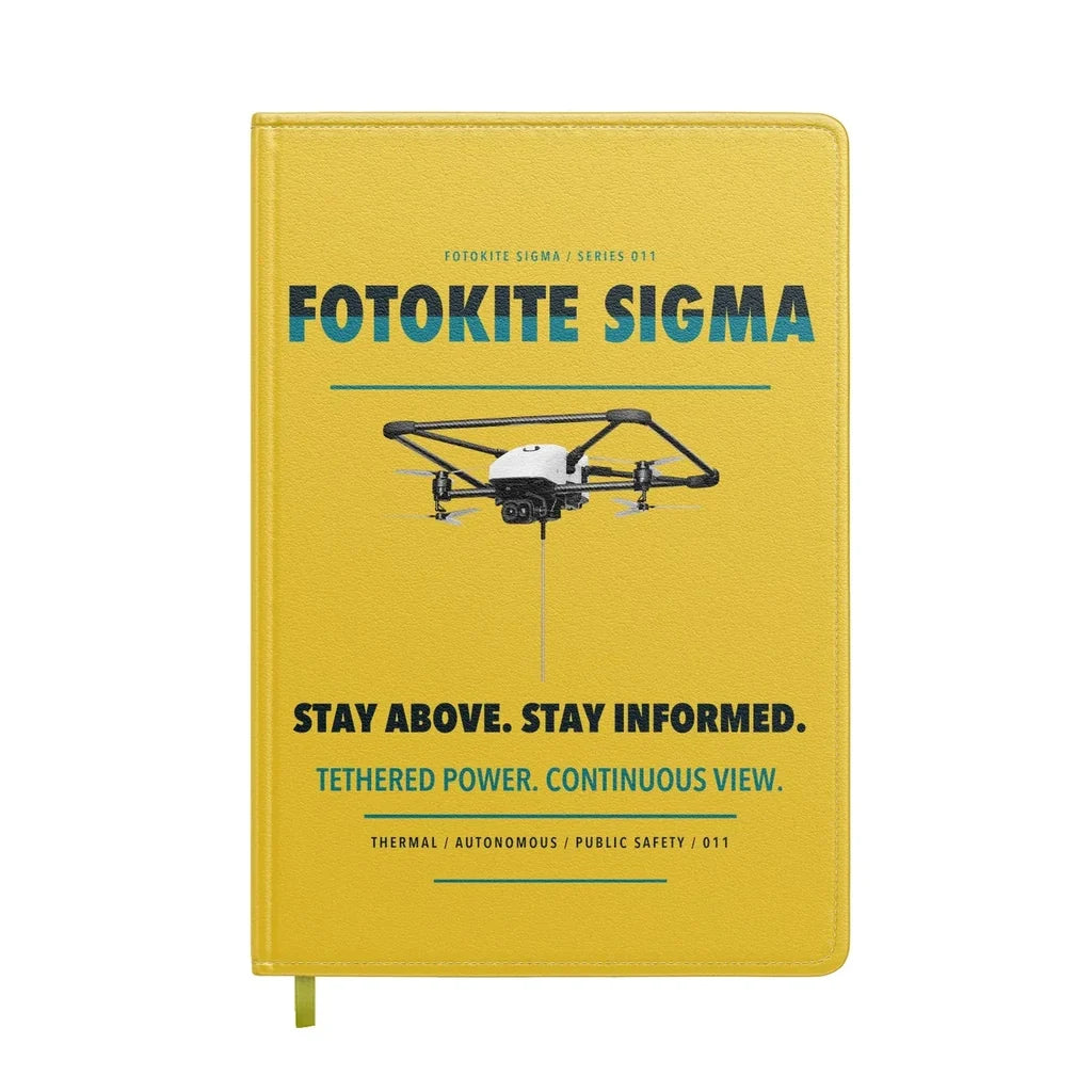 Fotokite Sigma design on yellow notebook