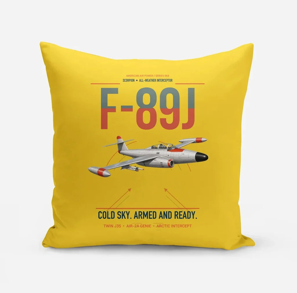 F-89J Scorpion design on yellow pillow