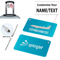 Thumbnail for SpiceJet Aluminum Airplane Luggage tag, Blue + NAME