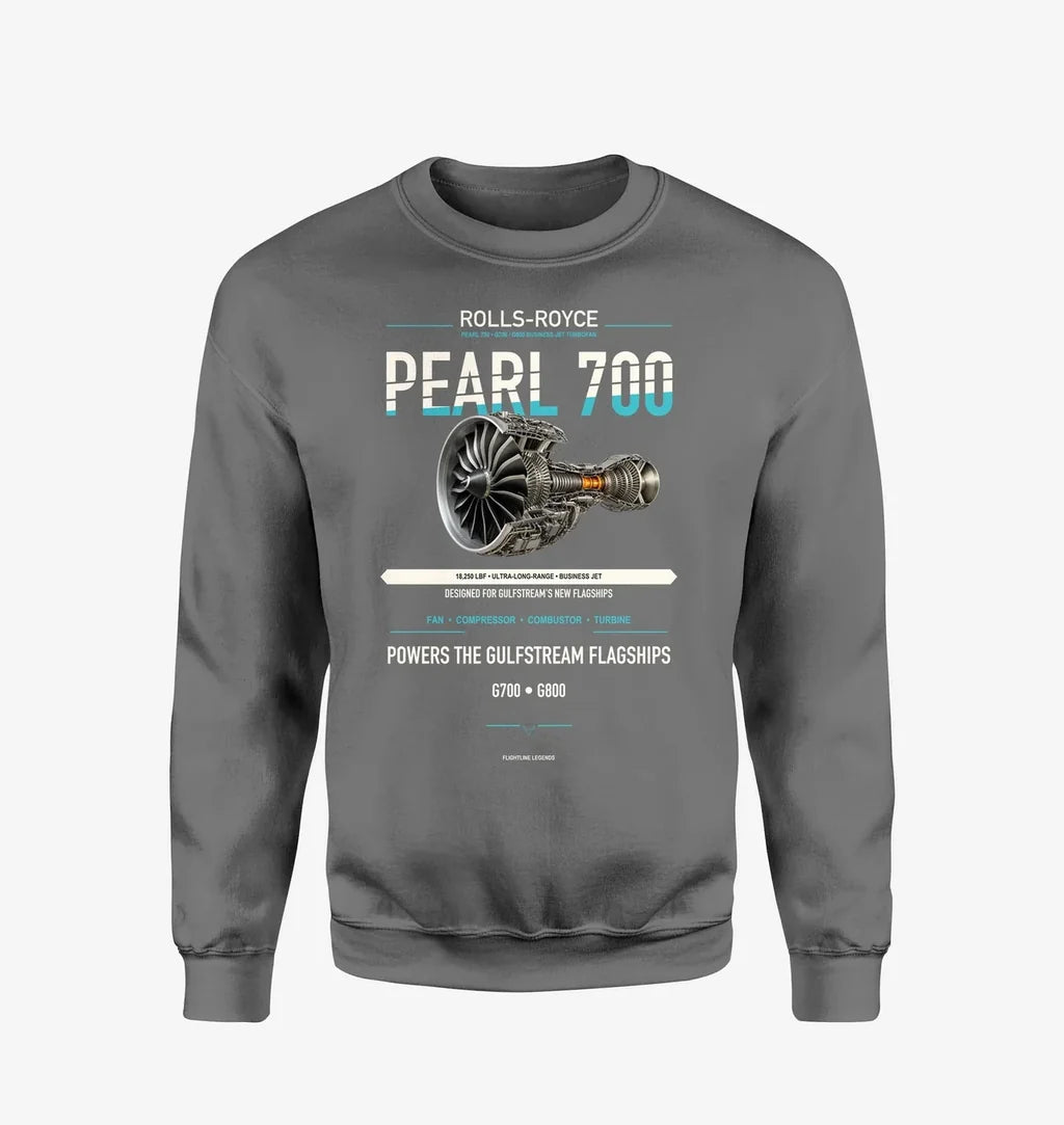 PEARL 700 design on gray sweatshirt