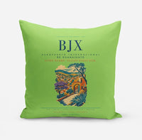 Thumbnail for Aeropuerto Internacional de Guanajuato (BJX) design on light green pillow