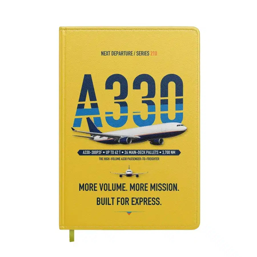 Airbus A330-300P2F design on yellow notebook