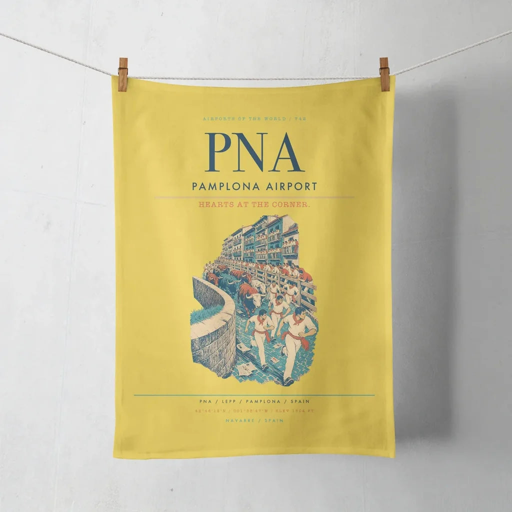 Pamplona Airport (PNA) design on yellow towel