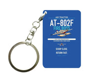 Thumbnail for Air Tractor AT-802F Fire Boss design on blue designed key chain, double-side print