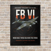 Thumbnail for de Havilland Mosquito FB VI vertical canvas print - framed - black background