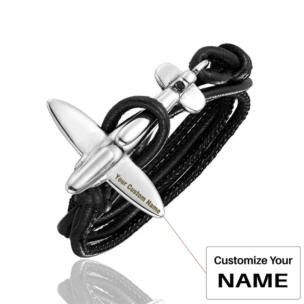 Customisable Small Airplane Bracelet - view 7