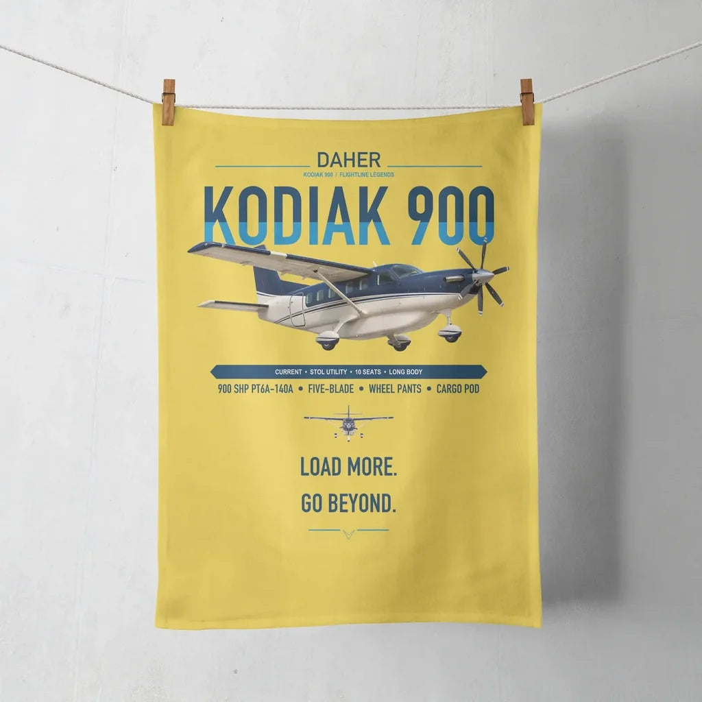 Daher Kodiak 900 design on yellow towel