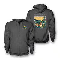 Thumbnail for VINTAGE G4392 - The Rural Library Wing - Premium Zipped Hoodie design on darkgray