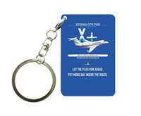 Thumbnail for Cessna Citation X+ design on blue designed key chain, double-side print