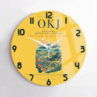 Thumbnail for Okayama Momotaro Airport (OKJ) design on yellow no frame wall clock