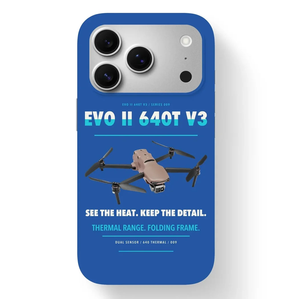 Autel EVO II Dual 640T V3 Case design on blue iphone case