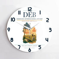 Thumbnail for Debrecen International Airport (DEB) design on white no frame wall clock