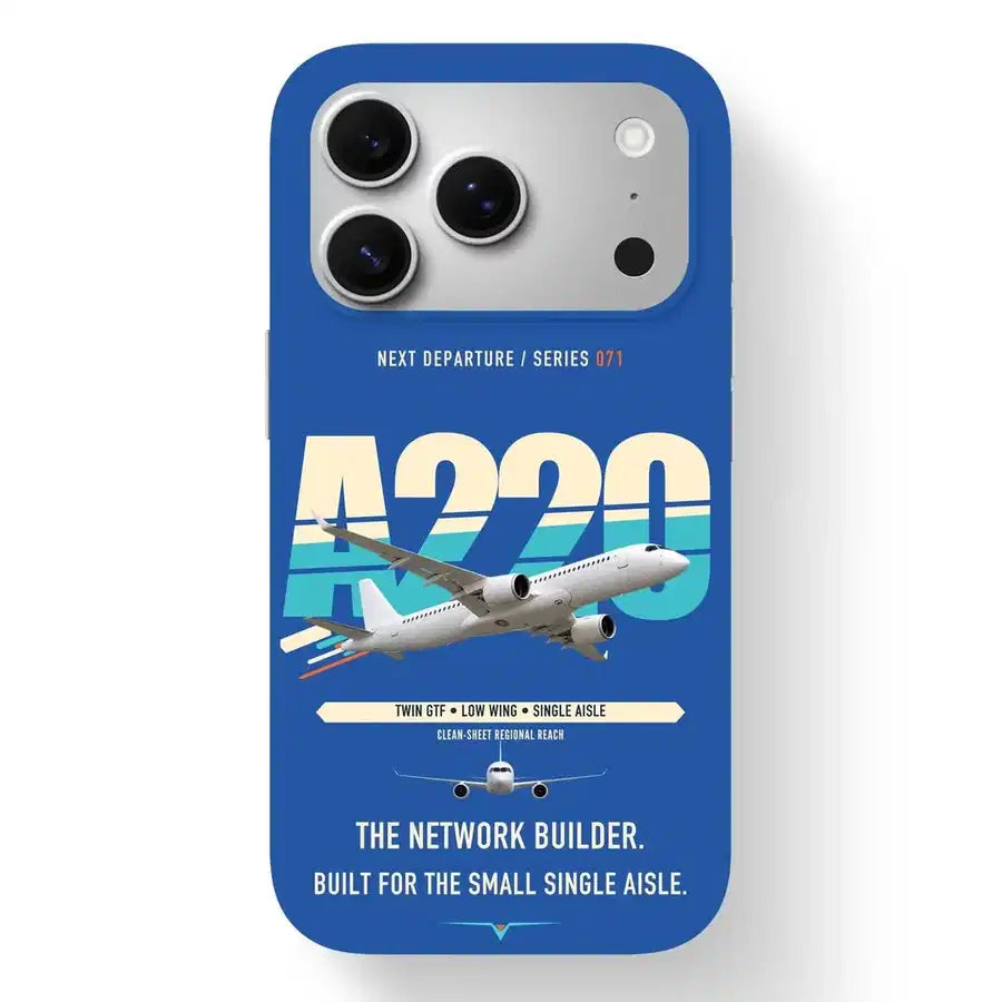 Airbus A220-300 Case design on blue iphone case