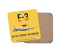 Thumbnail for E-3 Sentry AWACS design on yellow 1 piece coaster