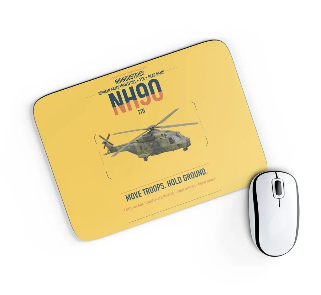 NHIndustries NH90 TTH design on yellow rectangle mouse pad