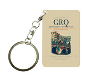 Thumbnail for Groningen Airport Eelde (GRQ) design on beige key chain