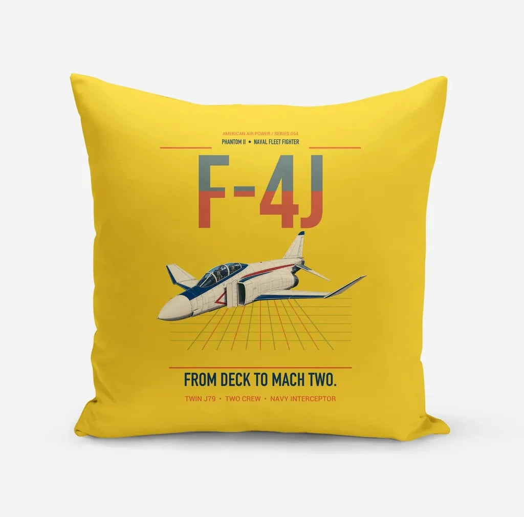F-4J Phantom II design on yellow pillow