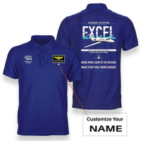 Thumbnail for Cessna Citation Excel design on blue+name double-side polo t-shirt, double-side print