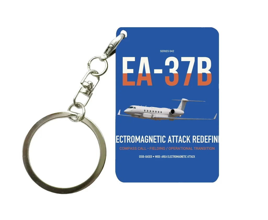 EA-37B Compass Call design on blue designed key chain, double-side print