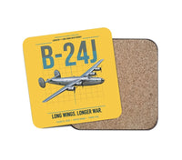 Thumbnail for B-24J Liberator design on yellow 1 piece coaster