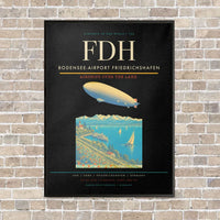 Thumbnail for Bodensee-Airport Friedrichshafen FDH vertical canvas print - framed - black background