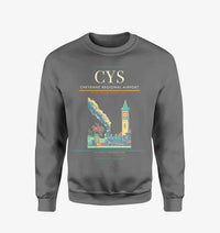 Thumbnail for Cheyenne Regional Airport (CYS) design on gray sweatshirt