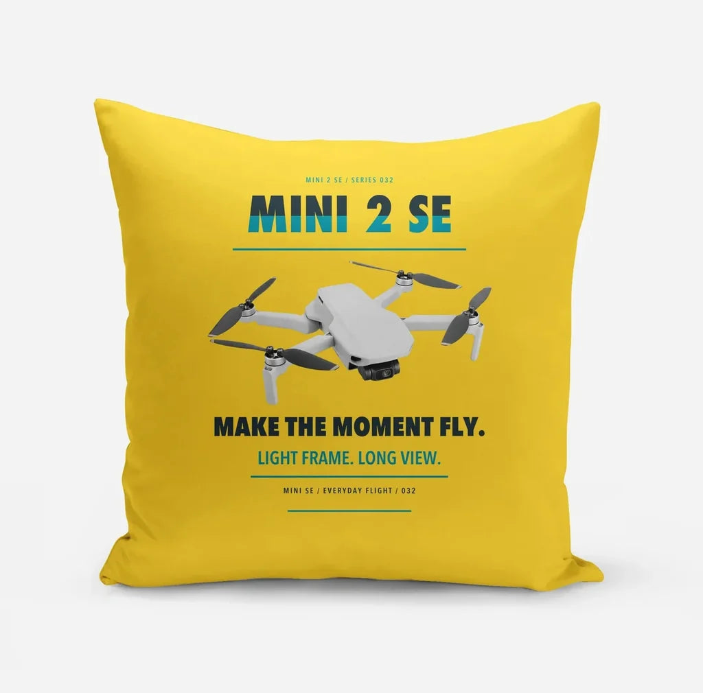 DJI Mini 2 SE design on yellow pillow