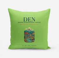 Thumbnail for Denver International Airport (DEN) design on light green pillow