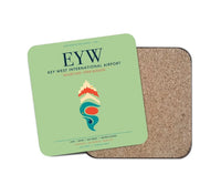 Thumbnail for Key West International Airport (EYW) design on light green 1 piece coaster