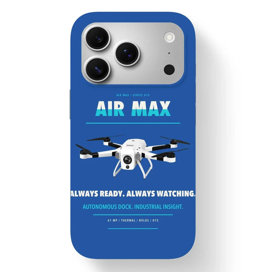 Percepto Air Max Case design on blue iphone case