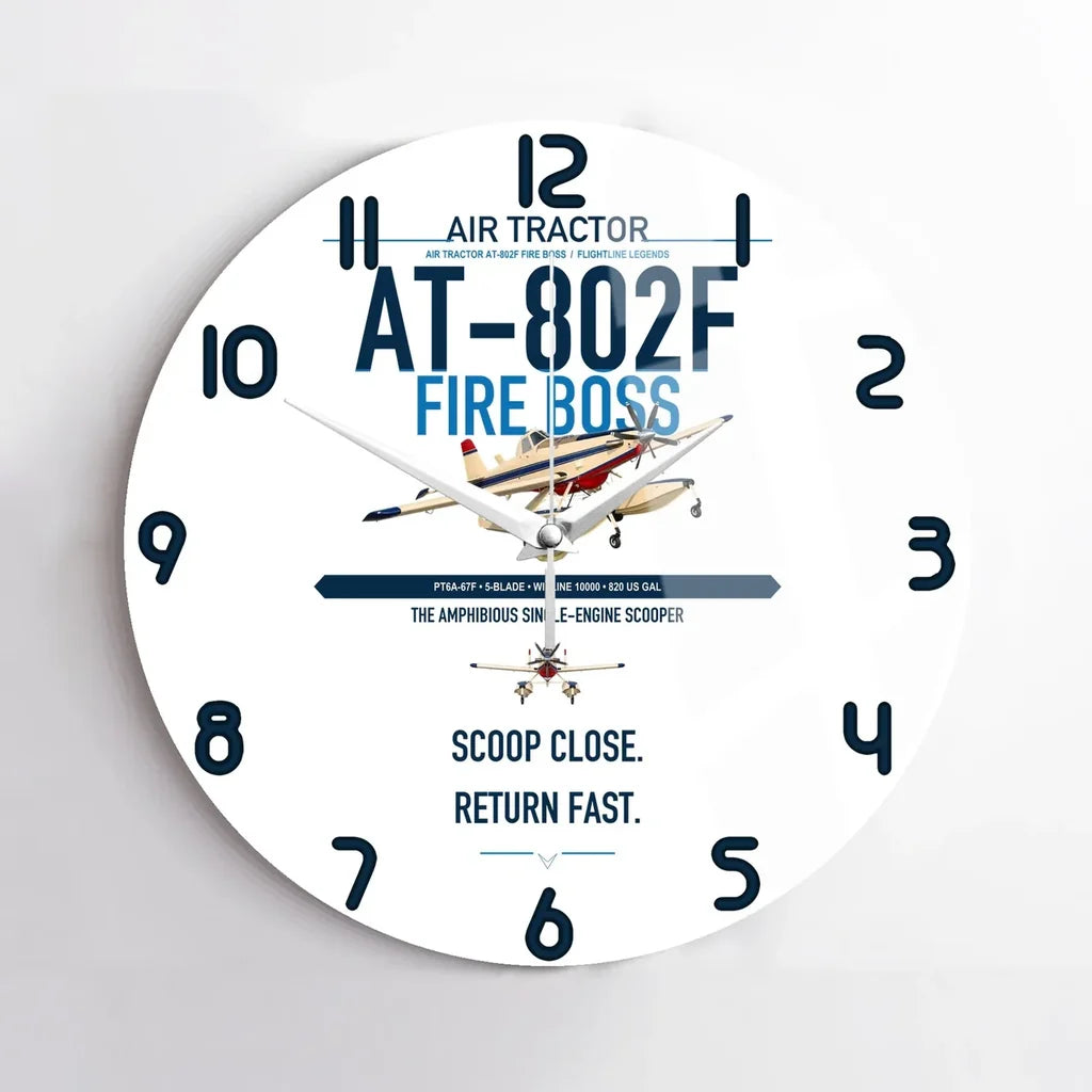 Air Tractor AT-802F Fire Boss design on white no frame wall clock