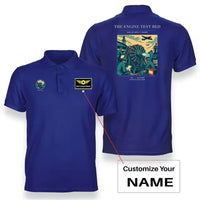 Thumbnail for VINTAGE G4520 - The Engine Test Bed - Double-Side Polo T-Shirt design on blue+name