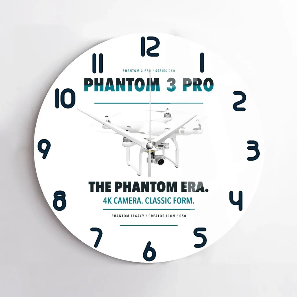DJI Phantom 3 Professional design on white no frame wall clock