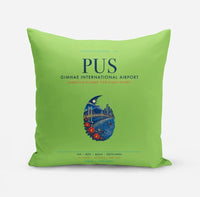 Thumbnail for Gimhae International Airport Busan (PUS) design on light green pillow