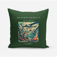 Thumbnail for VINTAGE G4052 - The Search And Rescue - Designed Pillows design on darkgreen