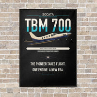 Thumbnail for Socata TBM 700 vertical canvas print - framed - black background