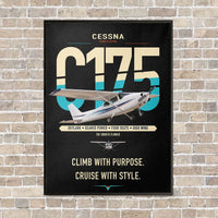 Thumbnail for Cessna 175 Skylark vertical canvas print - framed - black background