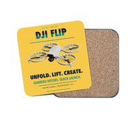 Thumbnail for DJI Flip design on yellow 1 piece coaster