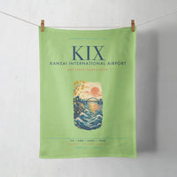 Thumbnail for Osaka Kansai International Airport (KIX) design on light green towel