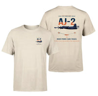 Thumbnail for AJ-2 Savage Tanker design on beige double-side t-shirt, double-side print