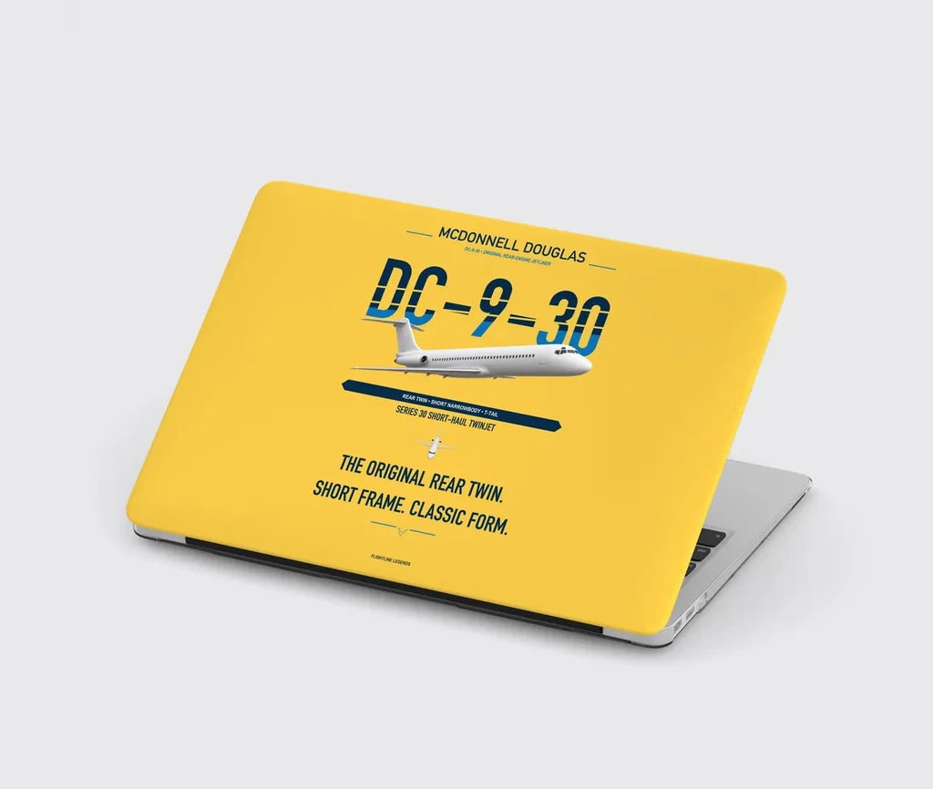 McDonnell Douglas DC-9-30 design on yellow MacBook case