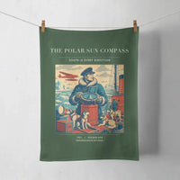 Thumbnail for VINTAGE G4204 - The Polar Sun Compass - Designed Towels design on darkgreen