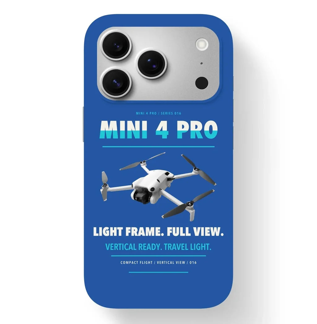 DJI Mini 4 Pro Case design on blue iphone case